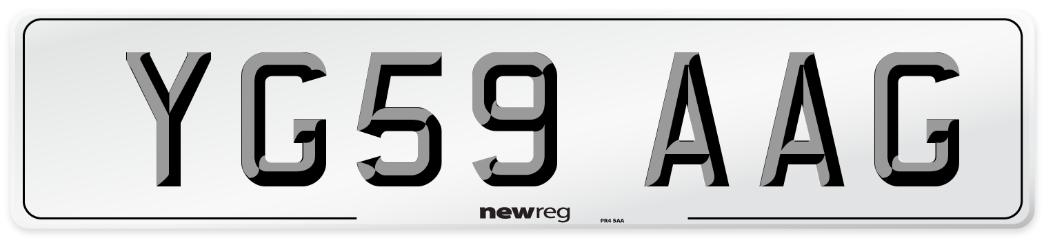 YG59 AAG Number Plate from New Reg